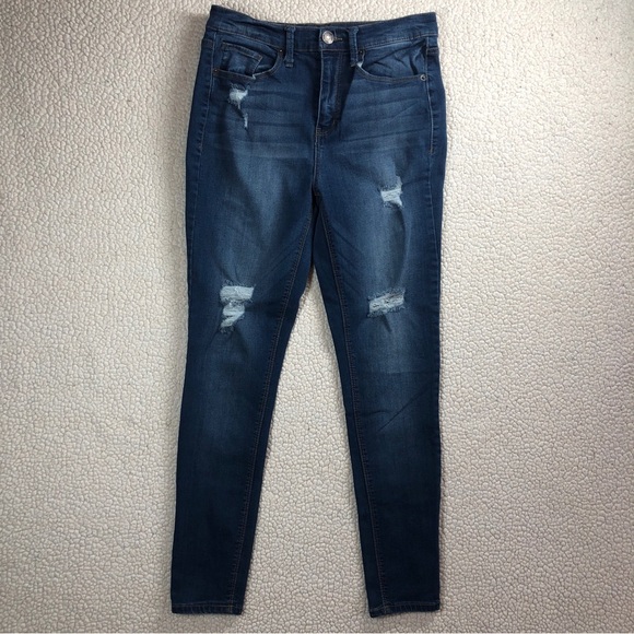 Mudd FLX Stretch Women/Juniors High Rise Jean Legging Distressed Size 7 Jeans - Picture 1 of 16